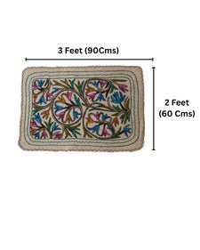 Handmade Namda Accent Rug | Kashmiri Wool Felt & Embroidered Carpet – Mats & Rugs on Brown Living™. SKU: b0_rug_0247. Img 25.