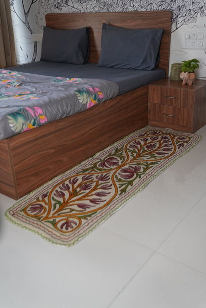 Handmade Namda Bedside Runner | Kashmiri Wool Felt Rug – Mats & Rugs on Brown Living™. SKU: b0_rug_0036. Img 24.