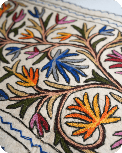 Handmade Namda Bedside Runner | Kashmiri Wool Felt Rug – Mats & Rugs on Brown Living™. SKU: b0_rug_0240. Img 33.