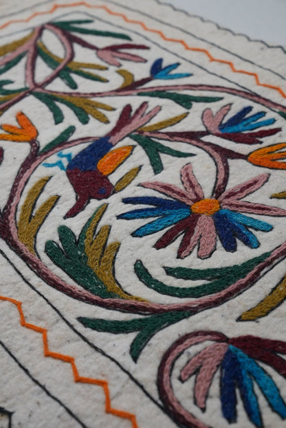 Handmade Namda Bedside Runner | Kashmiri Wool Felt Rug – Mats & Rugs on Brown Living™. SKU: b0_rug_0252. Img 15.