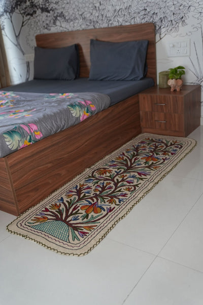 Handmade Namda Bedside Runner | Kashmiri Wool Felt Rug – Mats & Rugs on Brown Living™. SKU: b0_rug_0253. Img 30.