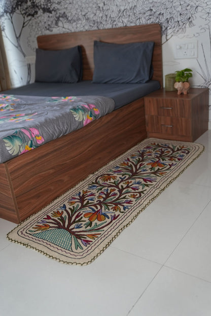 Handmade Namda Bedside Runner | Kashmiri Wool Felt Rug – Mats & Rugs on Brown Living™. SKU: b0_rug_0253. Img 30.