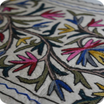 Handmade Namda Bedside Runner | Kashmiri Wool Felt Rug – Mats & Rugs on Brown Living™. SKU: b0_rug_0172. Img 2.