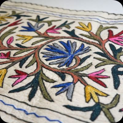 Handmade Namda Bedside Runner | Kashmiri Wool Felt Rug – Mats & Rugs on Brown Living™. SKU: b0_rug_0179. Img 6.