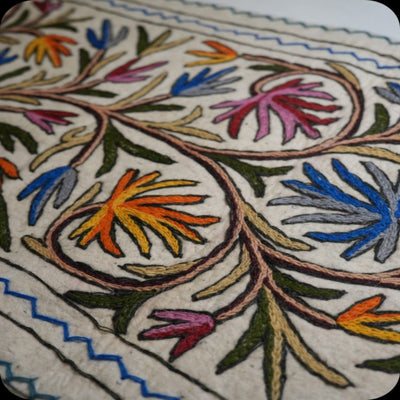 Handmade Namda Bedside Runner | Kashmiri Wool Felt Rug – Mats & Rugs on Brown Living™. SKU: b0_rug_0208. Img 11.