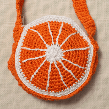 Handmade Orange Crochet Bag – Kids Bags on Brown Living™. SKU: SARKID06. Img 4.
