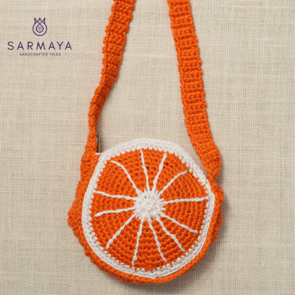 Handmade Orange Crochet Bag – Kids Bags on Brown Living™. SKU: SARKID06. Img 5.