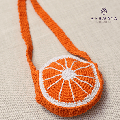 Handmade Orange Crochet Bag – Kids Bags on Brown Living™. SKU: SARKID06. Img 3.