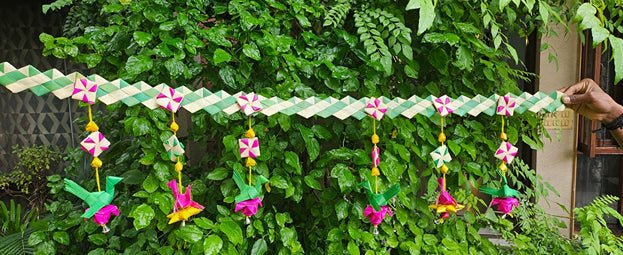 Handmade Palm Leaf Parrot Bandhanwar I Diwali Decoration I Single | Verified Sustainable by Brown Living™