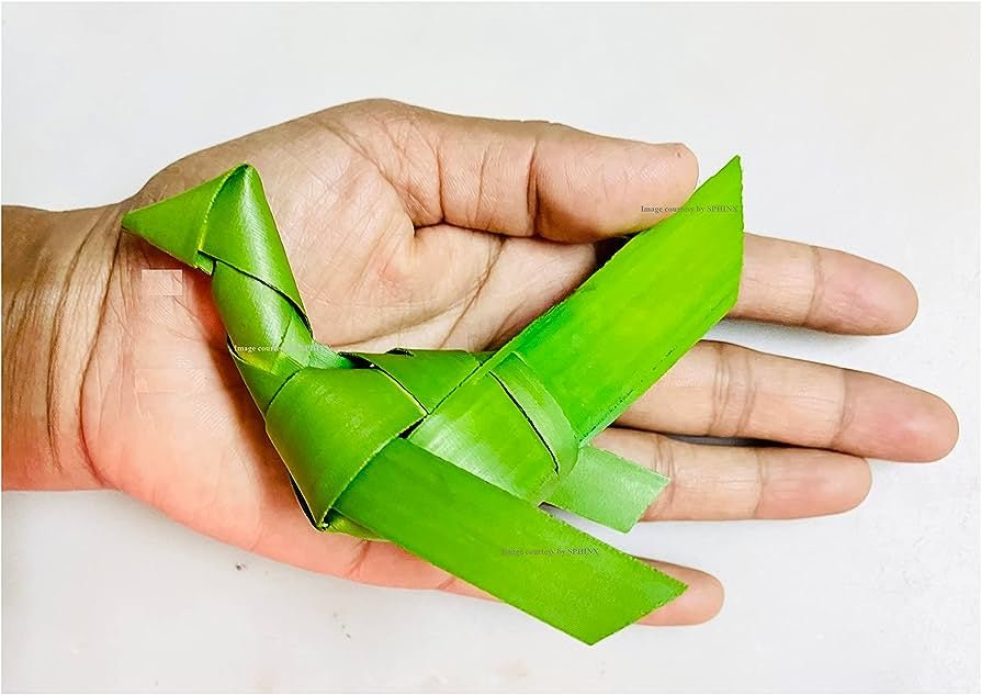 Handmade Palm Leaf Parrot Bandhanwar I Diwali Decoration I Single | Verified Sustainable by Brown Living™