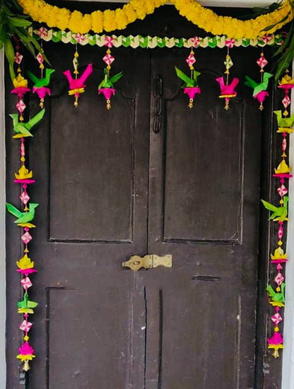 Handmade Palm Leaf Parrot Bandhanwar I Diwali Decoration I Single | Verified Sustainable by Brown Living™