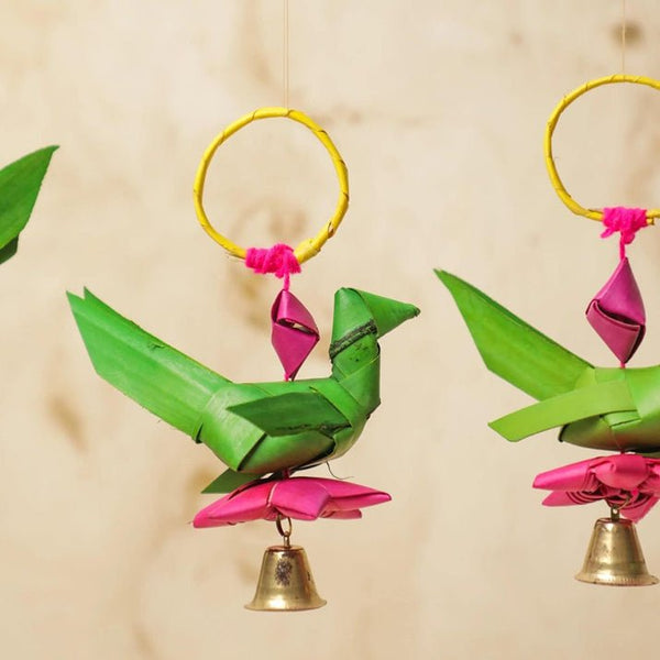 Handmade Palm Leaf Parrot Bandhanwar I Diwali Decoration I Single | Verified Sustainable by Brown Living™