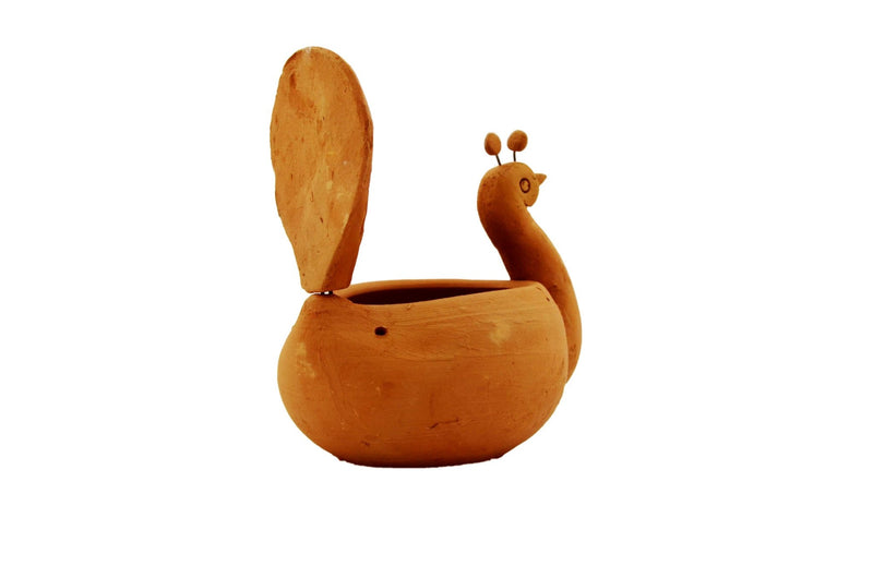 Handmade Peacock Terracotta with 1 Diya | Verified Sustainable Lamps & Lighting on Brown Living™