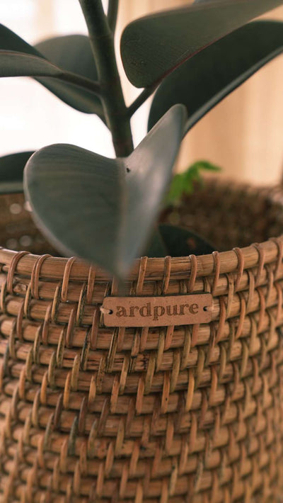cane planter pots Handmade Rattan Cane Planter with Handles