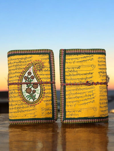 Handmade Recycled Paper Bahi Khata Journal Traditional – Stationary on Brown Living™. SKU: OEP245a. Img 14.