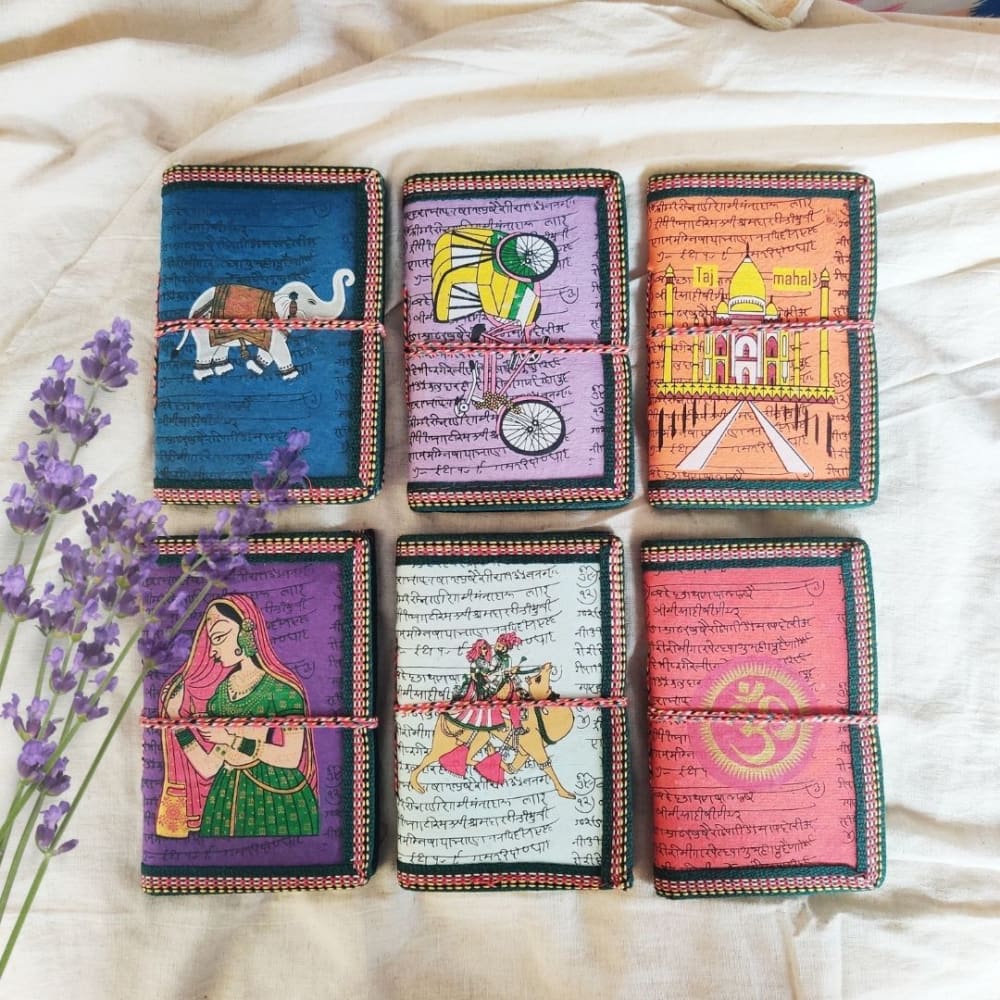 Handmade Recycled Paper Bahi Khata Journal Traditional – Stationary on Brown Living™. SKU: OEP245b. Img 12.