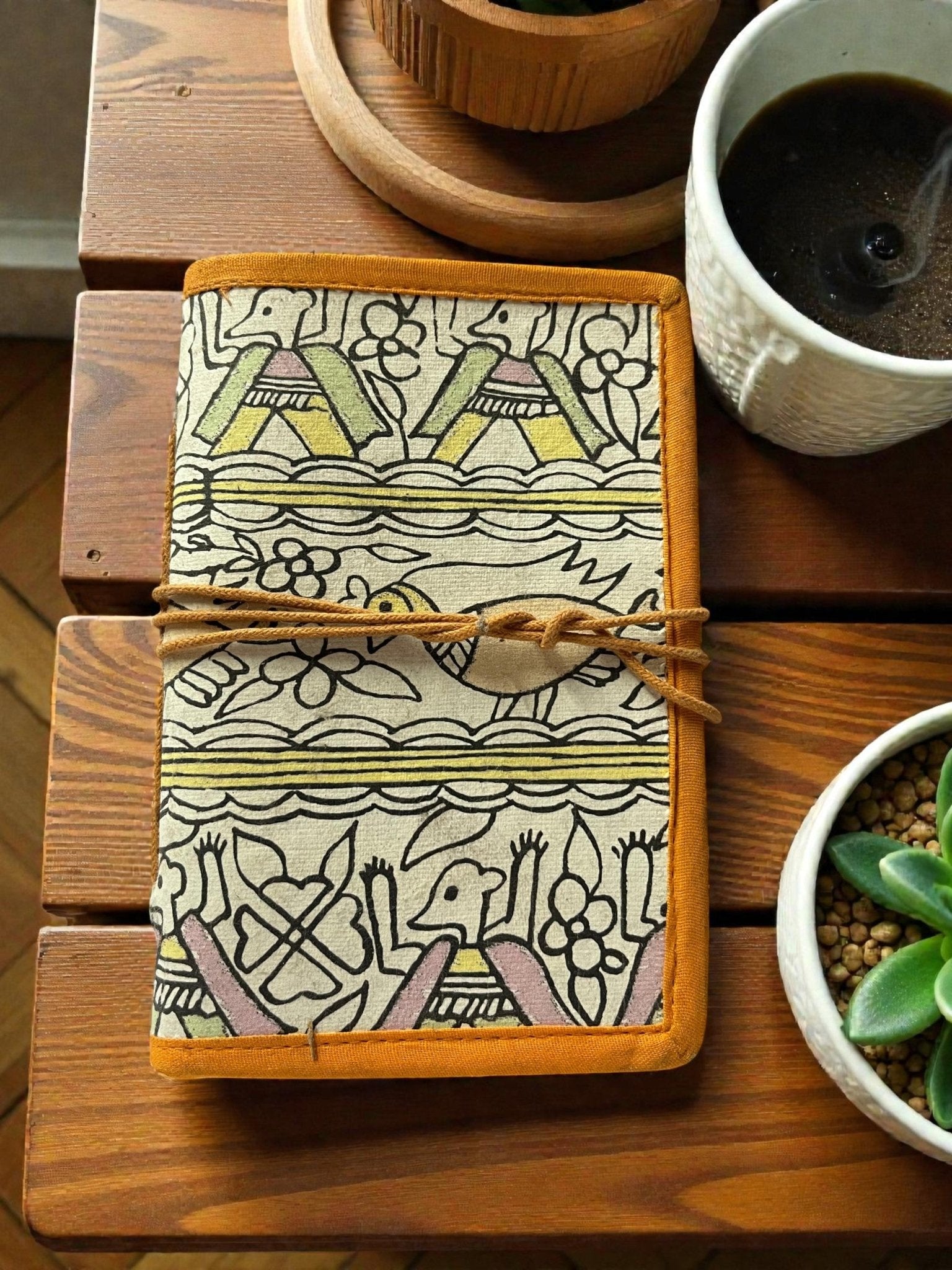 Handmade Recycled Paper Bahi Khata Journal Traditional – Stationary on Brown Living™. SKU: OEP245b. Img 5.