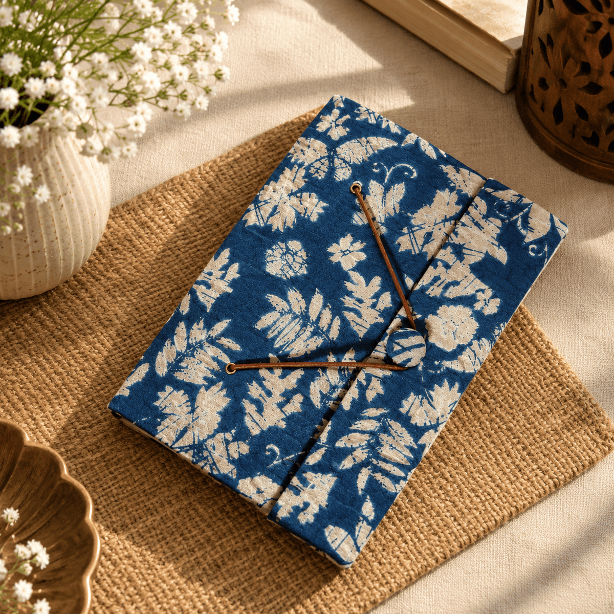 Handmade Recycled Paper Vintage Jumbo Journal – Notebooks & Notepads on Brown Living™. SKU: OEP257a. Img 1.