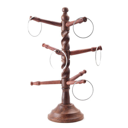 Handmade Rosewood Tree Shape Bangle Holder | Jewellery Stand – Organizers by ShrijiCrafts available on Brown Living™. . SKU: 1232. Img 3.