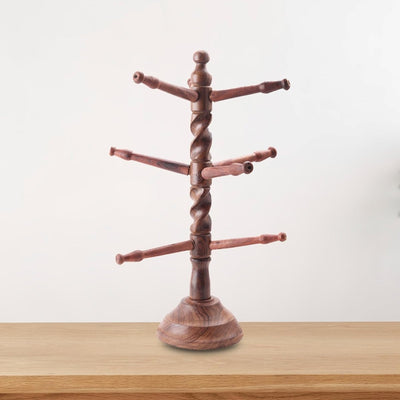 Handmade Rosewood Tree Shape Bangle Holder | Jewellery Stand – Organizers by ShrijiCrafts available on Brown Living™. . SKU: 1232. Img 1.