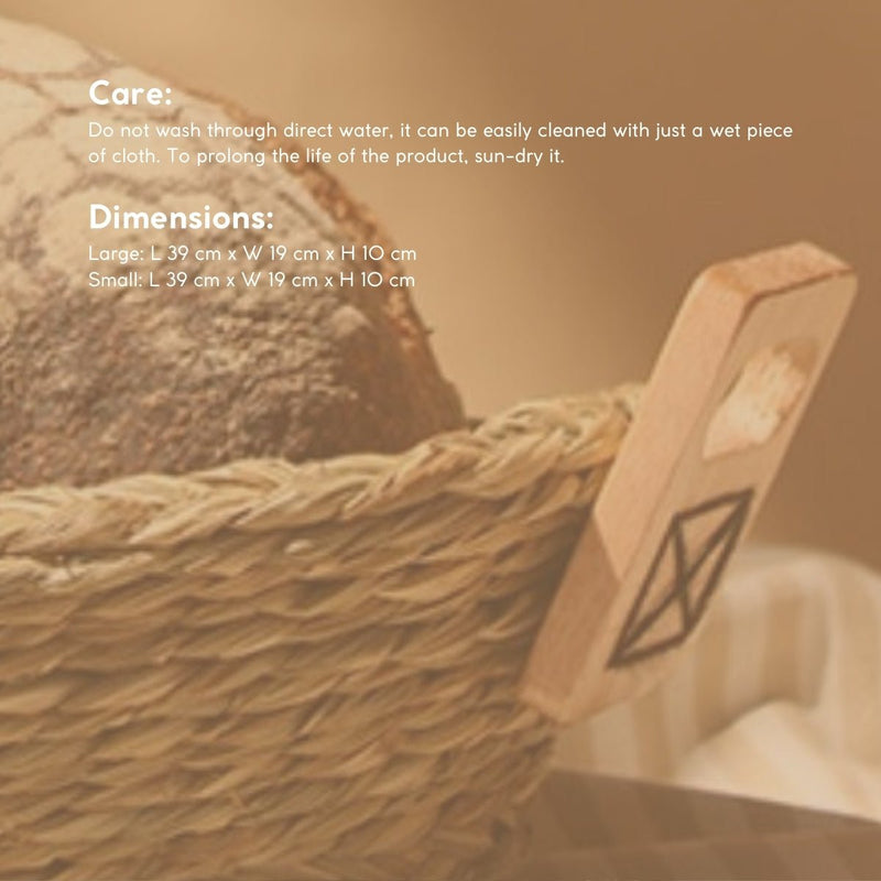 Handmade Sabai Grass Bread Basket-Small-Natural | Verified Sustainable Trays & Platters on Brown Living™