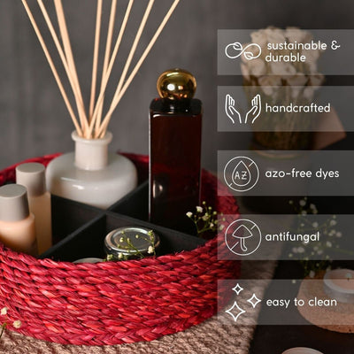 Handmade Sabai Grass Jewellery Box - Red – Baskets & Boxes on Brown Living™. SKU: SB35WSEPRED. Img 4.