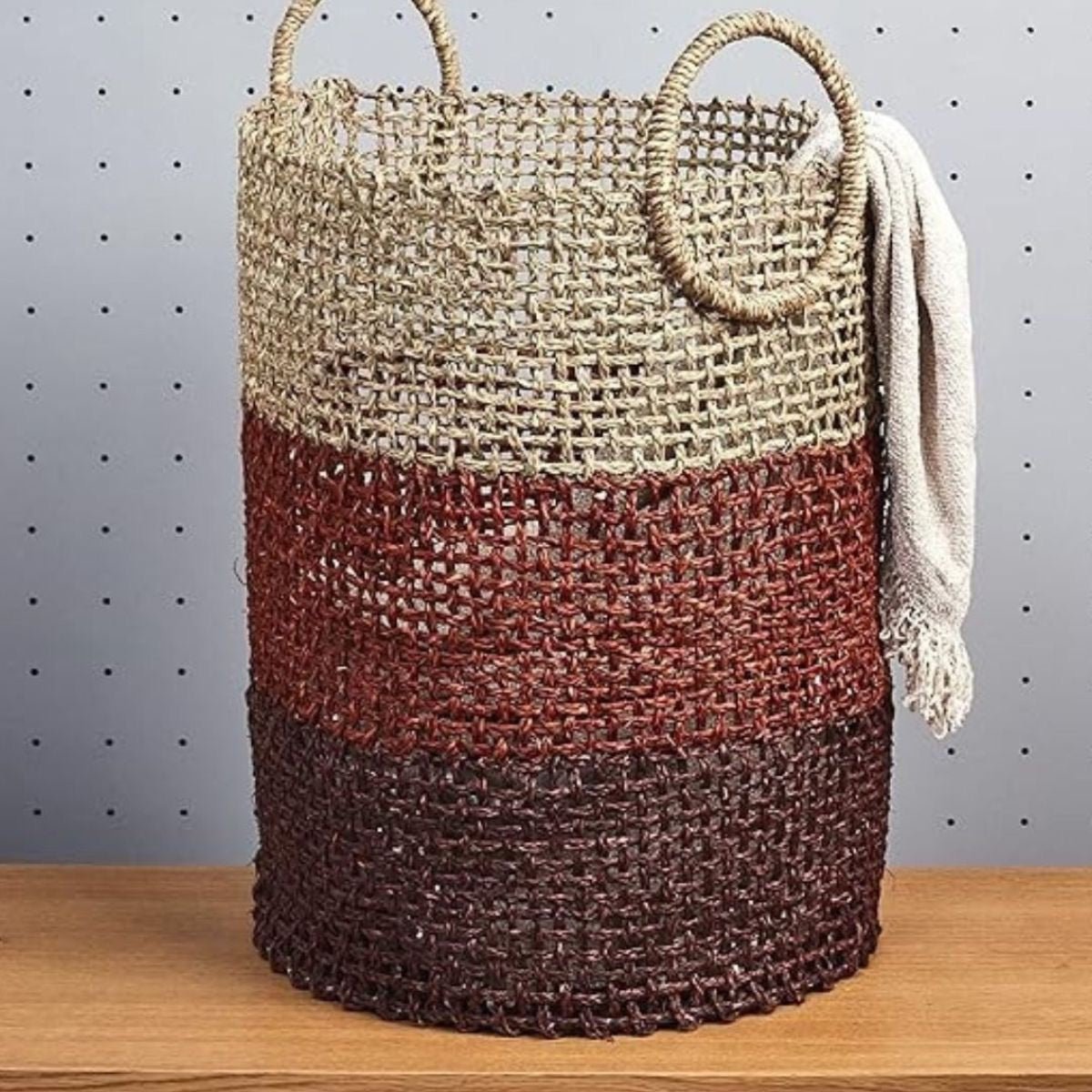 Handmade Sabai Grass Laundry Basket - Brown | Verified Sustainable by Brown Living™