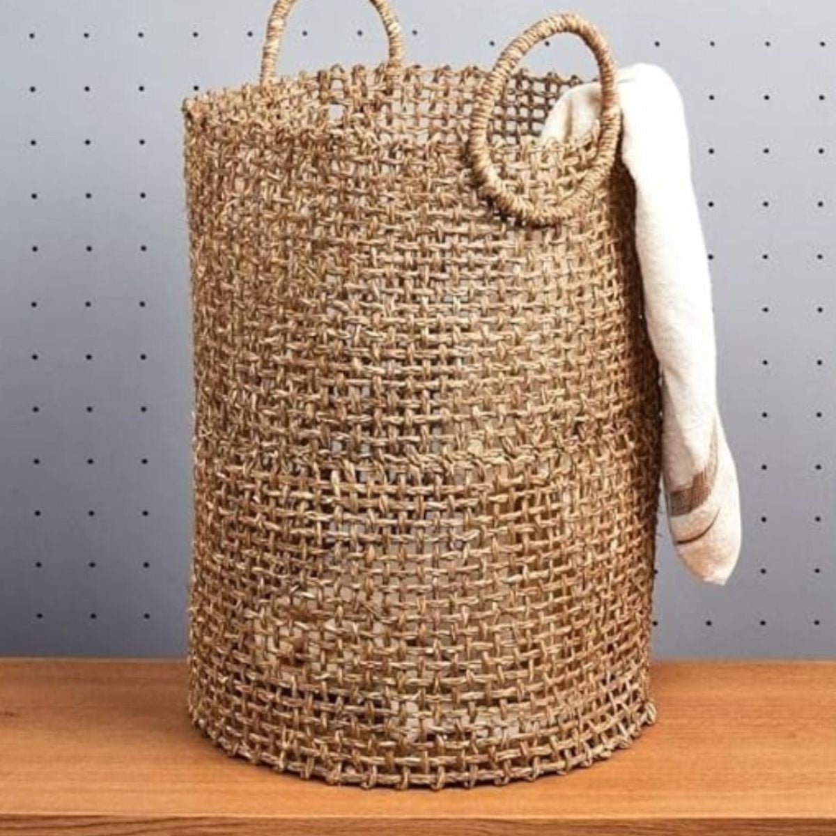 Handmade Sabai Grass Laundry Basket - Natural | Verified Sustainable by Brown Living™