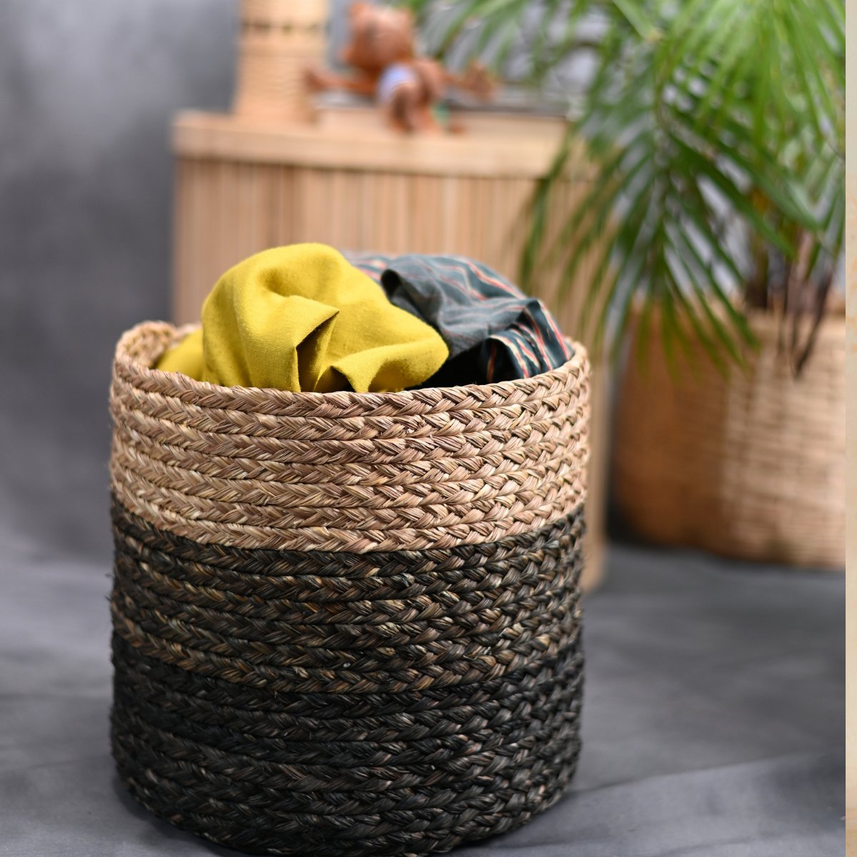 Handmade Sabai Grass Planter - Black | Verified Sustainable by Brown Living™