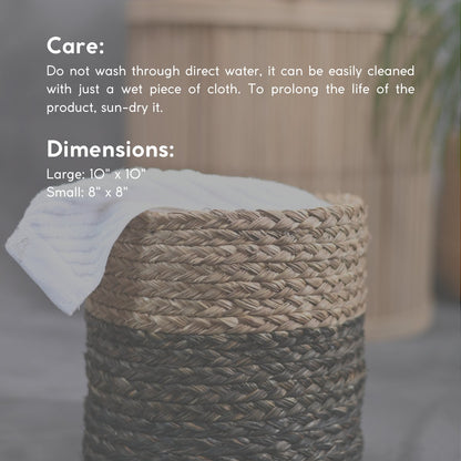 Handmade Sabai Grass Planter - Black | Verified Sustainable by Brown Living™