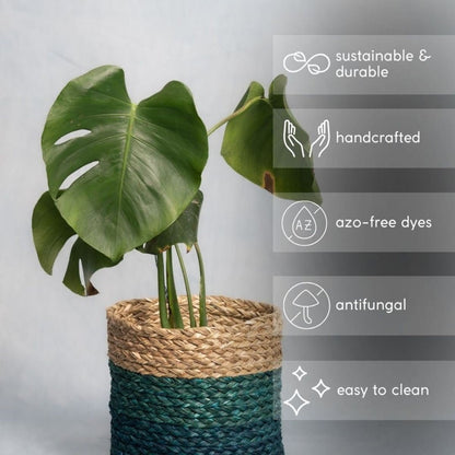 Handmade Sabai Grass Planter - Indigo | Verified Sustainable by Brown Living™