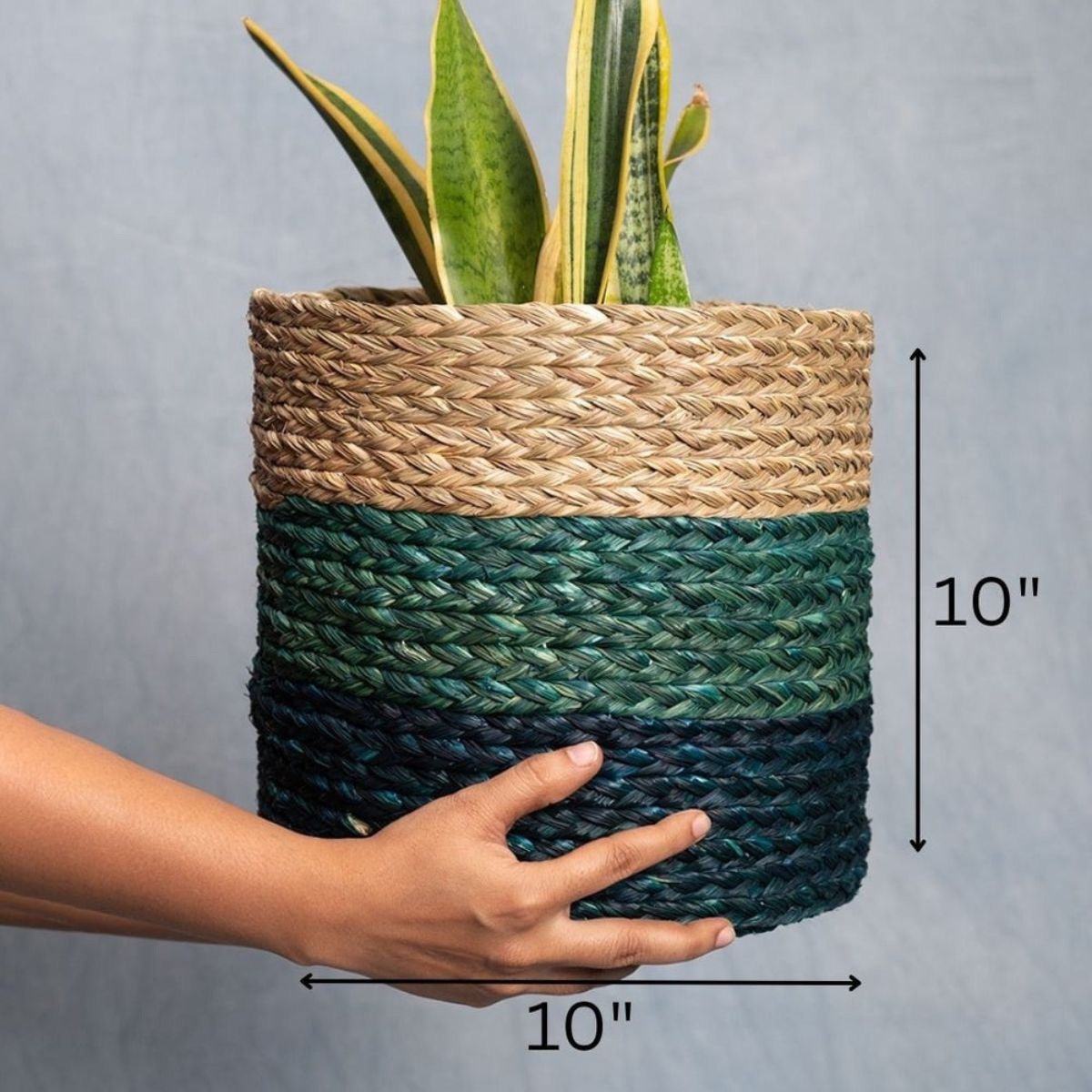 Handmade Sabai Grass Planter - Indigo | Verified Sustainable by Brown Living™