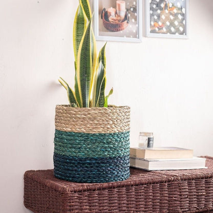 Handmade Sabai Grass Planter - Indigo | Verified Sustainable by Brown Living™