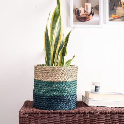 Handmade Sabai Grass Planter - Indigo | Verified Sustainable by Brown Living™