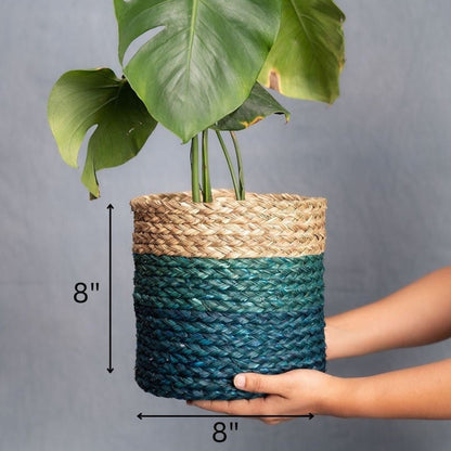 Handmade Sabai Grass Planter - Indigo | Verified Sustainable by Brown Living™