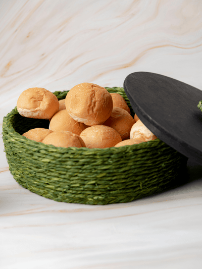 Handmade Sabai Grass Roti Box – Baskets & Boxes on Brown Living™. SKU: SB35GRN - NEW. Img 6.