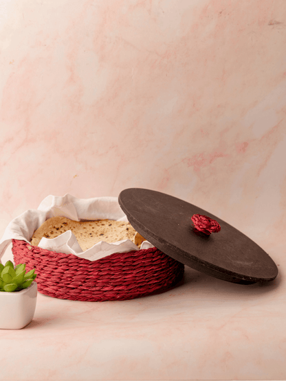 Handmade Sabai Grass Roti Box – Baskets & Boxes on Brown Living™. SKU: SB35RED - NEW. Img 7.