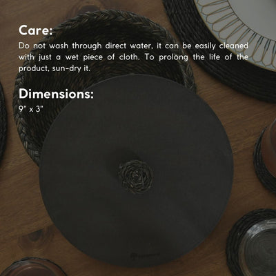 Handmade Sabai Grass Roti Box – Baskets & Boxes on Brown Living™. SKU: SB35BLK - NEW. Img 4.