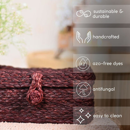 Handmade Sabai Grass Sandook - Brown | Verified Sustainable by Brown Living™