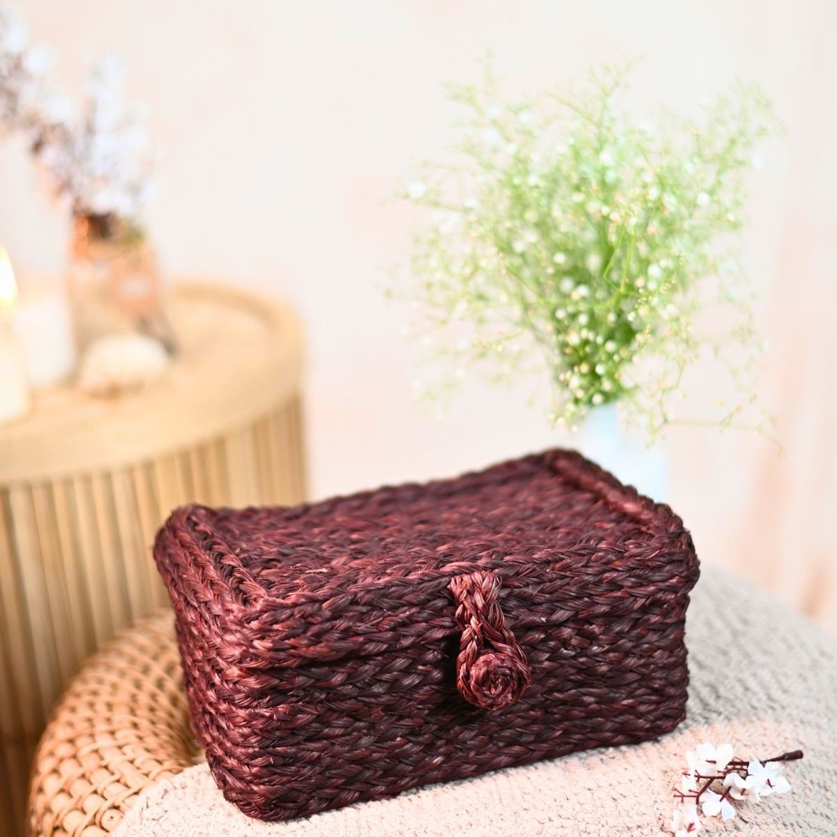 Handmade Sabai Grass Sandook - Brown | Verified Sustainable by Brown Living™