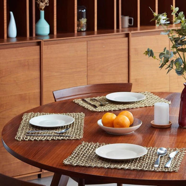 Handmade Sabai Grass Table Mat- Beige | Verified Sustainable Table Decor on Brown Living™