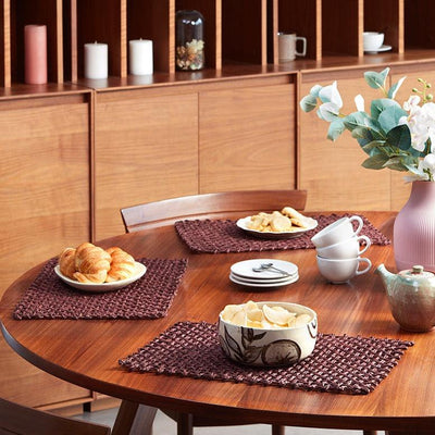 Handmade Sabai Grass Table Mat (Set of 6) – Table Decor by Kadam Haat available on Brown Living™. Natural . SKU: MS6S38NAT - NEW. Img 4.