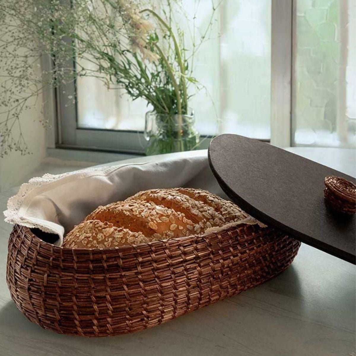 Handmade Sikki Bread Box With Lid | Verified Sustainable by Brown Living™