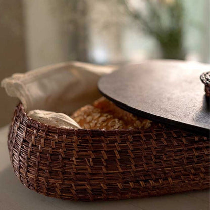 Handmade Sikki Bread Box With Lid | Verified Sustainable by Brown Living™