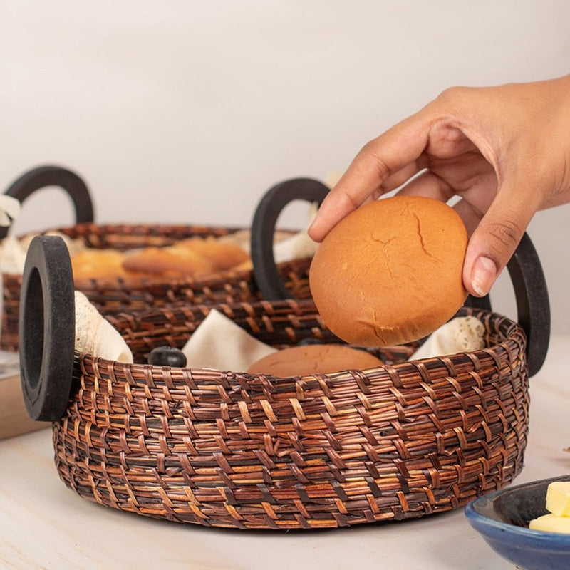 Handmade Sikki Grass Multipurpose Round Tray | Verified Sustainable by Brown Living™