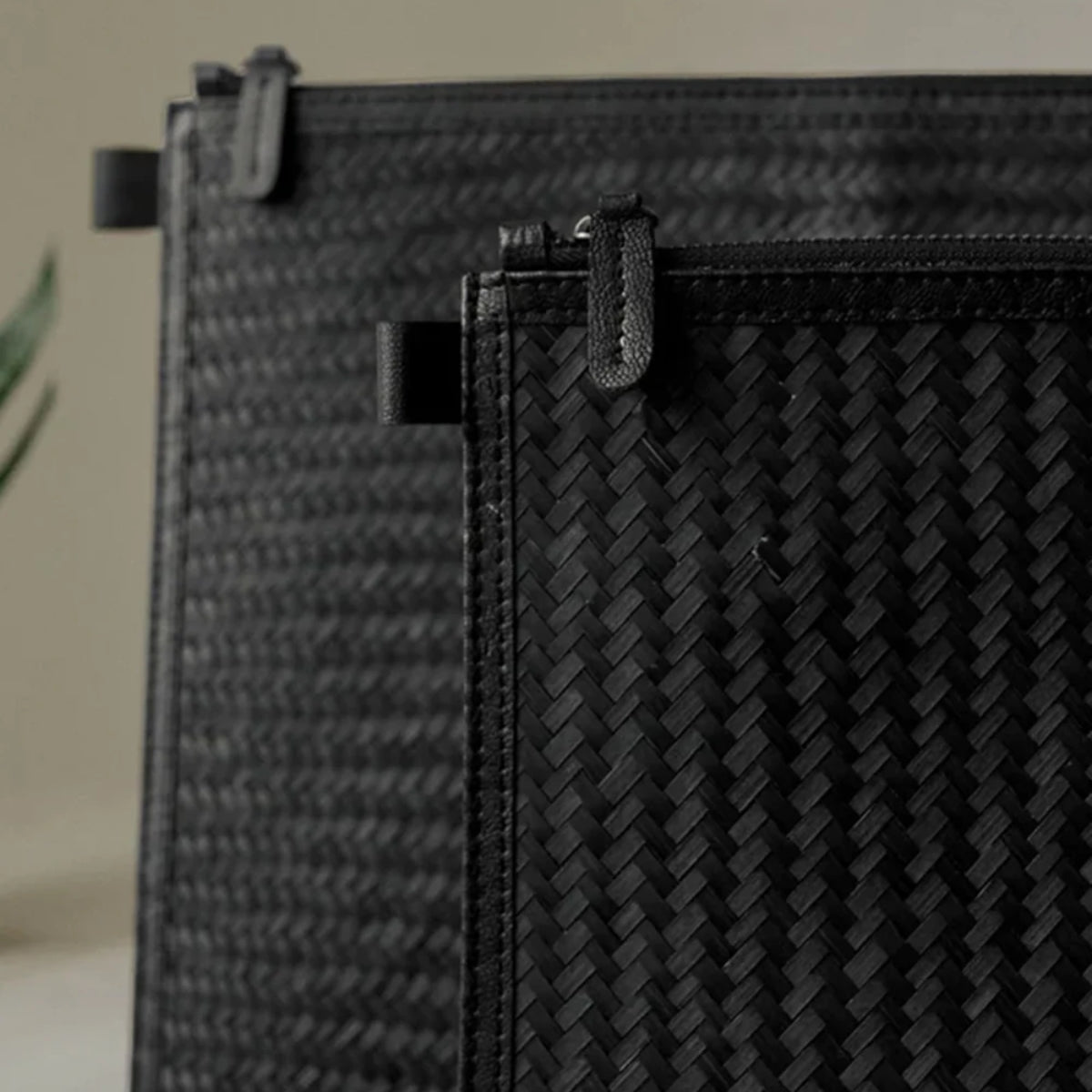 Handmade Sitalpati Laptop Sleeve - Black | Verified Sustainable by Brown Living™