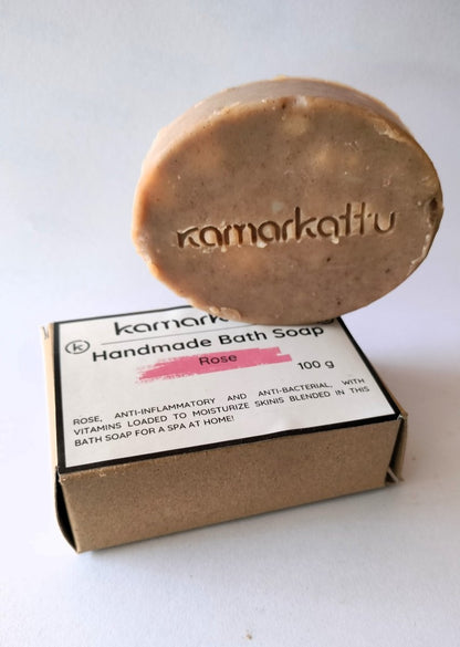Handmade Spa bars - Rose & Sandalwood – Body Soap by Kamarkattu Ecostore available on Brown Living™. Rose Soap - Pack Of 2 With Soap Dish. SKU: rs2withdish. Img 7.