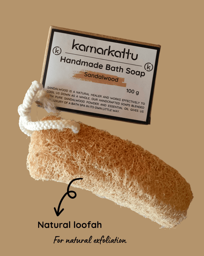 Handmade Spa bars - Rose & Sandalwood – Body Soap by Kamarkattu Ecostore available on Brown Living™. Rose Soap - Pack Of 2 Without Soap Dish. SKU: rs2withloofah. Img 3.