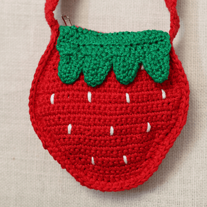 Handmade Strawberry Crochet Bag – Kids Bags on Brown Living™. SKU: SARKID09. Img 5.