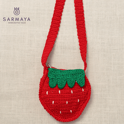 Handmade Strawberry Crochet Bag – Kids Bags on Brown Living™. SKU: SARKID09. Img 6.